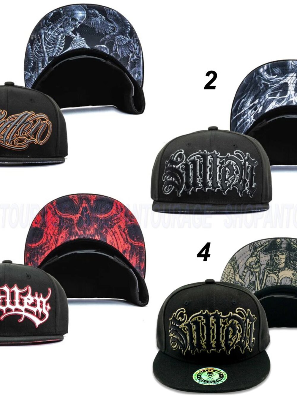 Sullen Art Collective New Premium Skull Tattoo Snapback Flat Hat Cap | 4 Styles